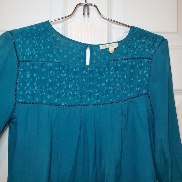 ANTHROPOLOGIE | Meadow Rue Vivie Blouse Teal Boho - Picture 3 of 9